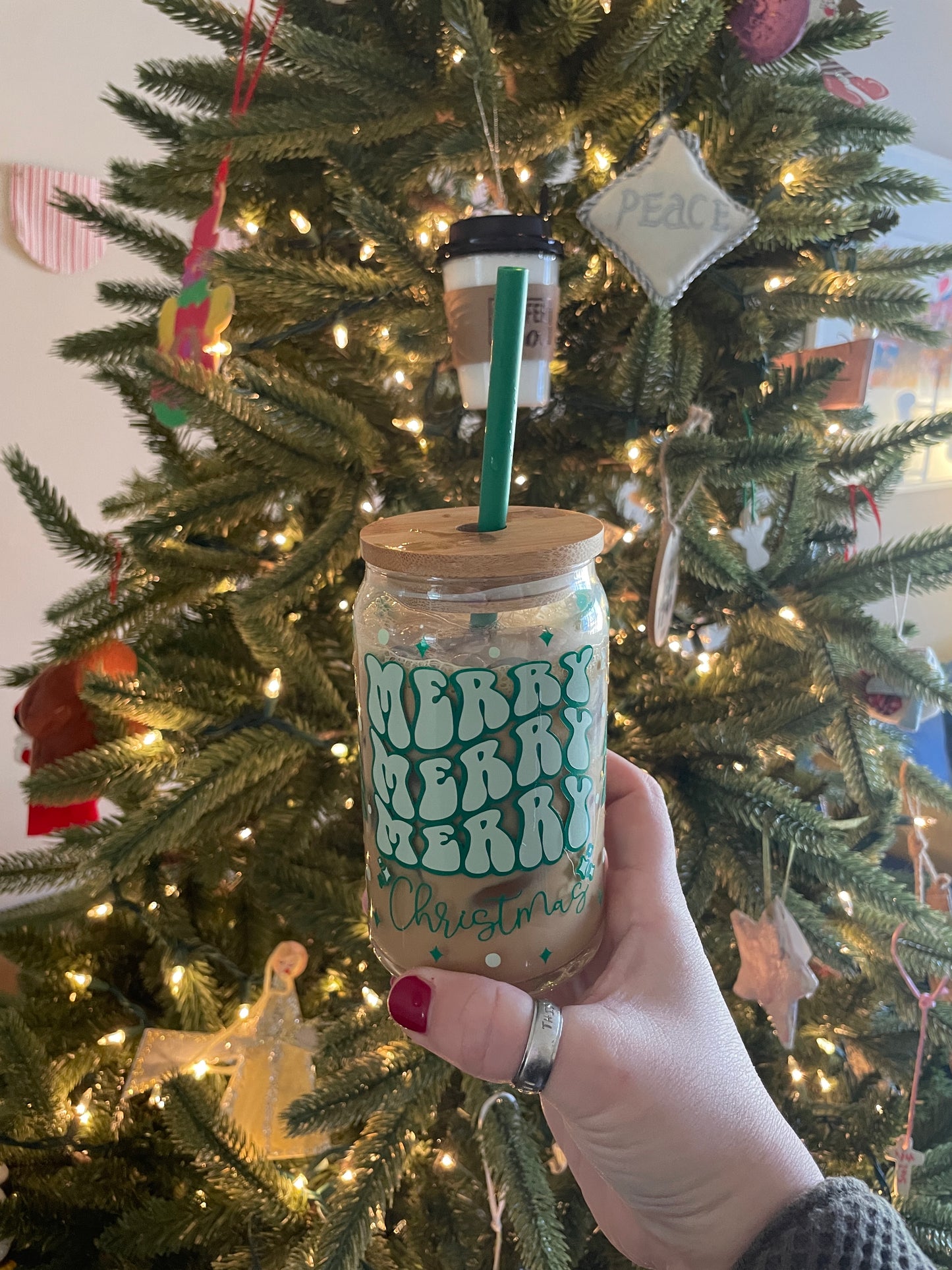 merry, merry glass tumbler