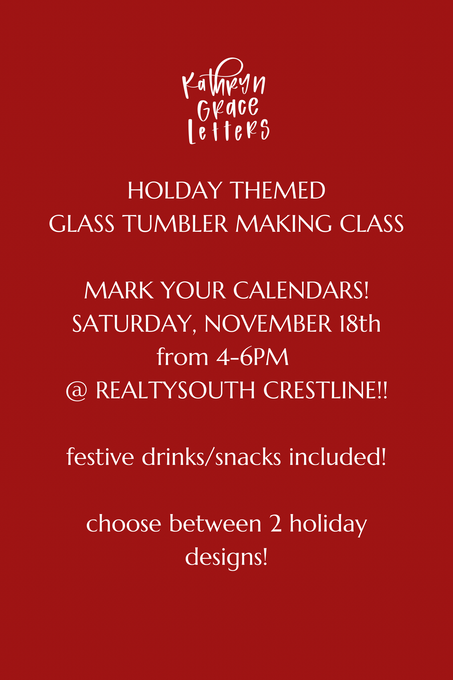 holiday glass tumbler making workshop