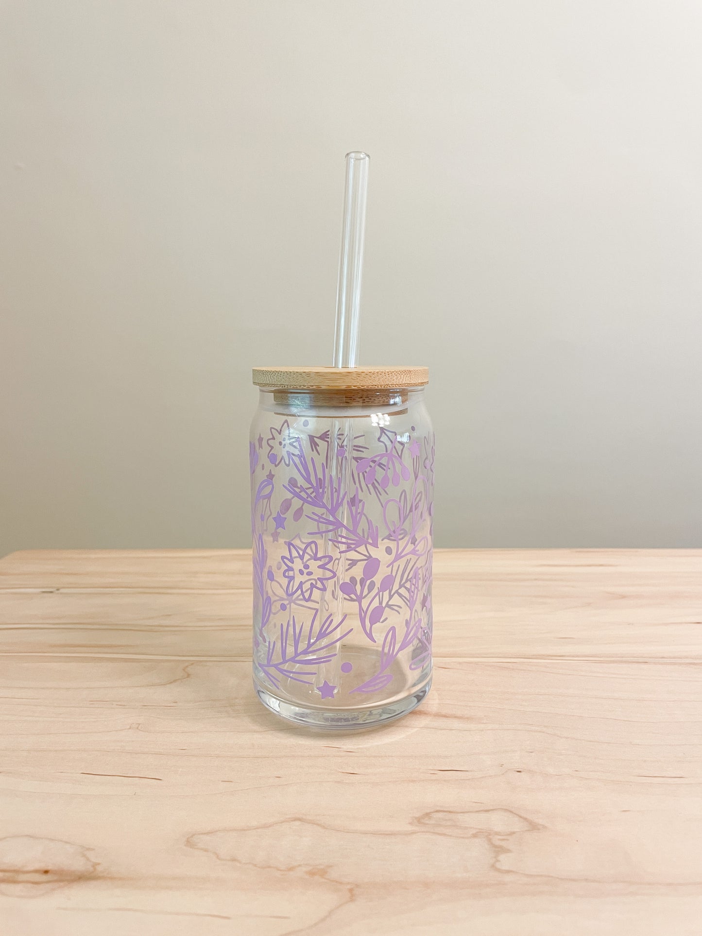 spring florals glass tumbler