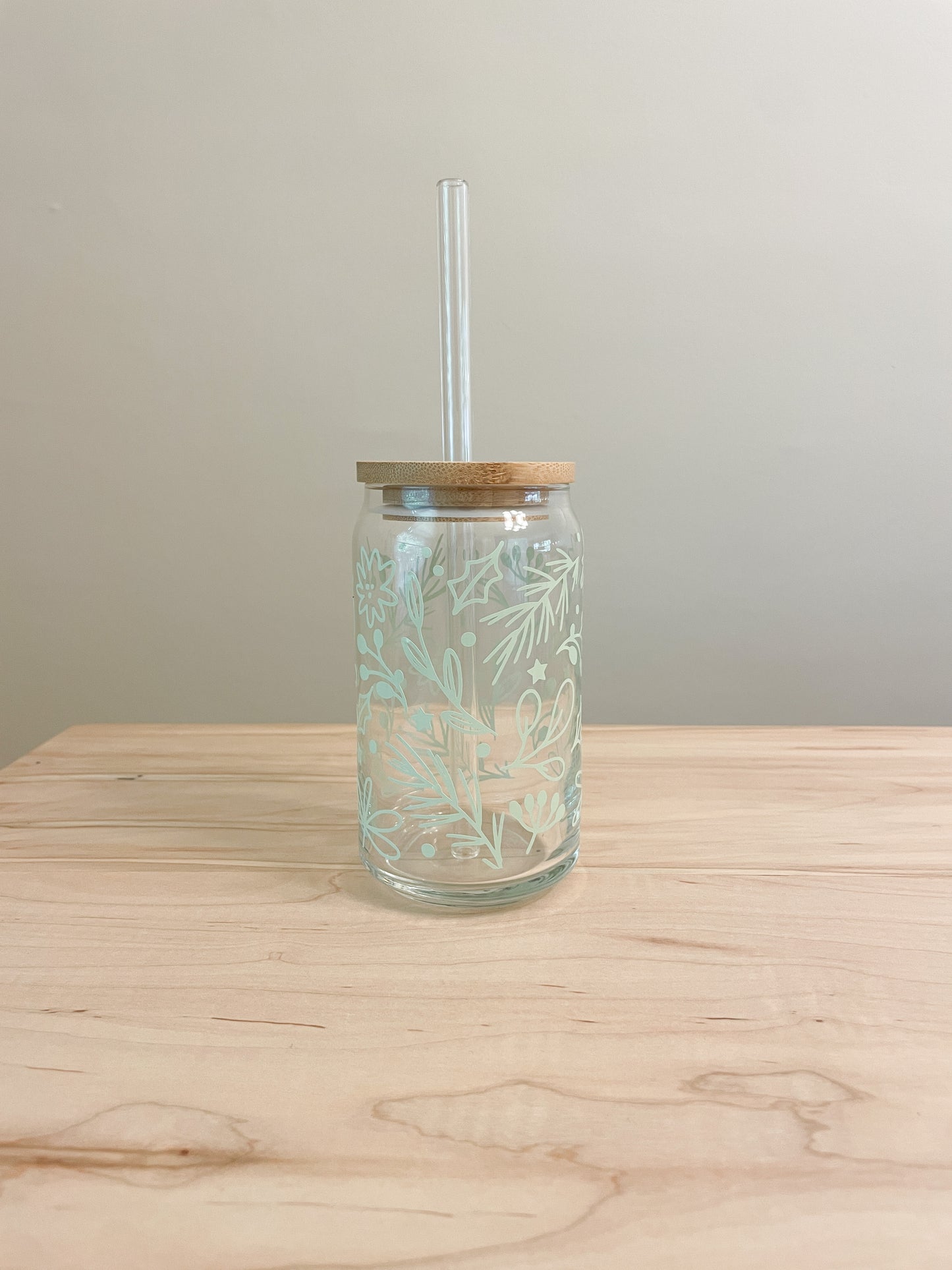 spring florals glass tumbler