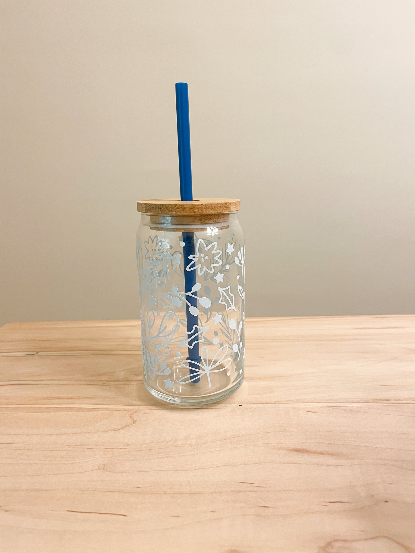 spring florals glass tumbler