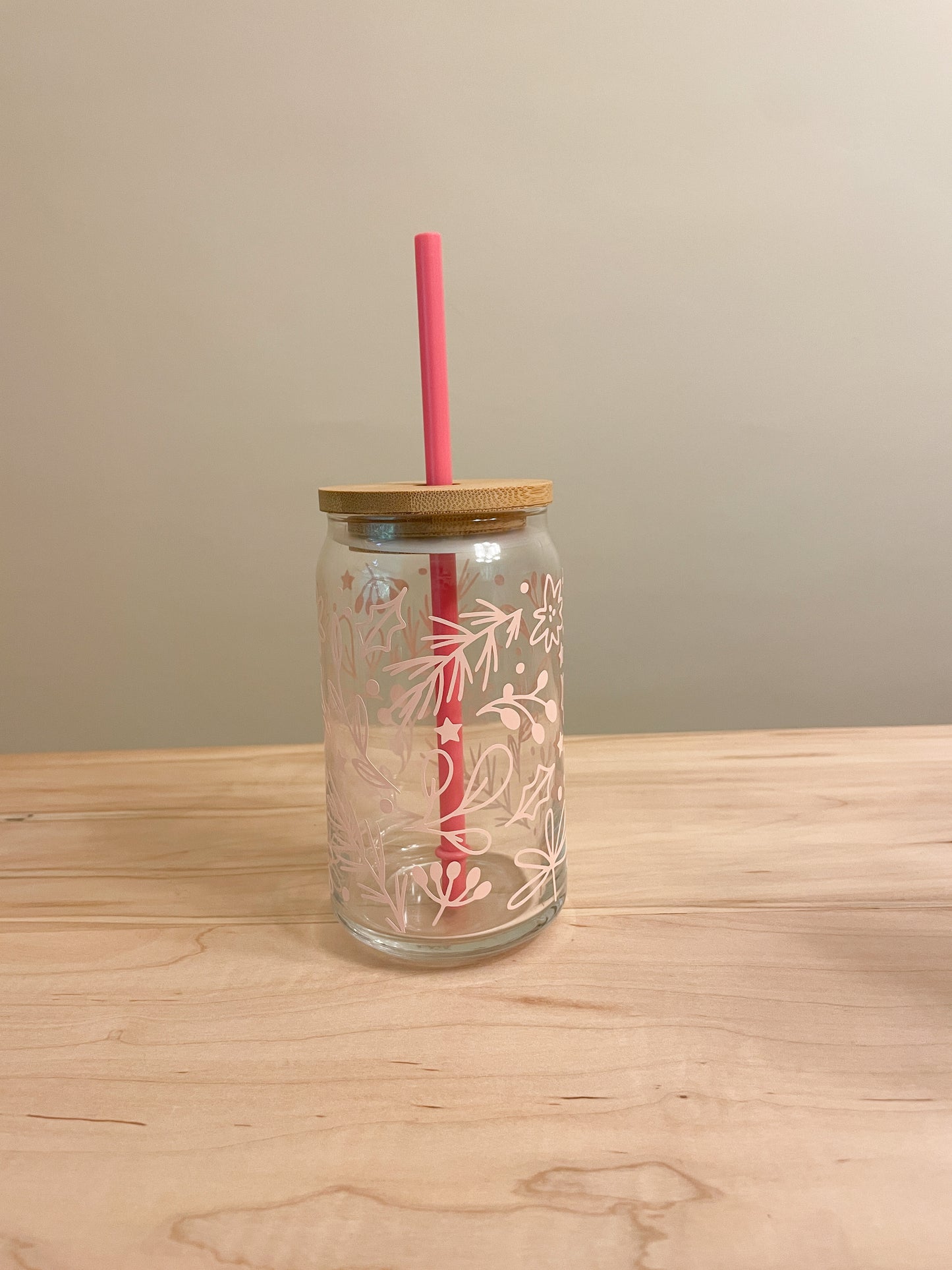 spring florals glass tumbler
