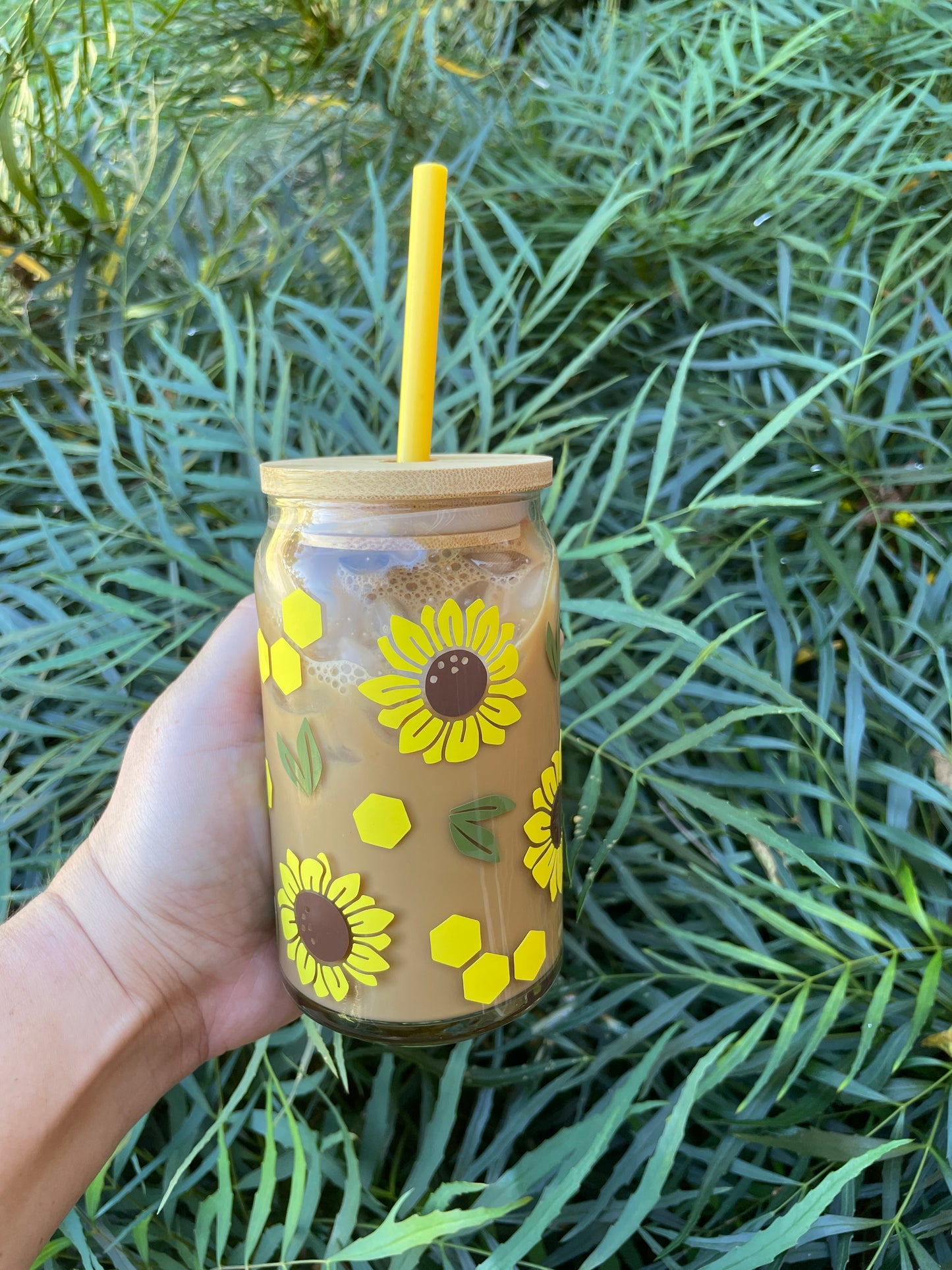 sunflower glass tumbler