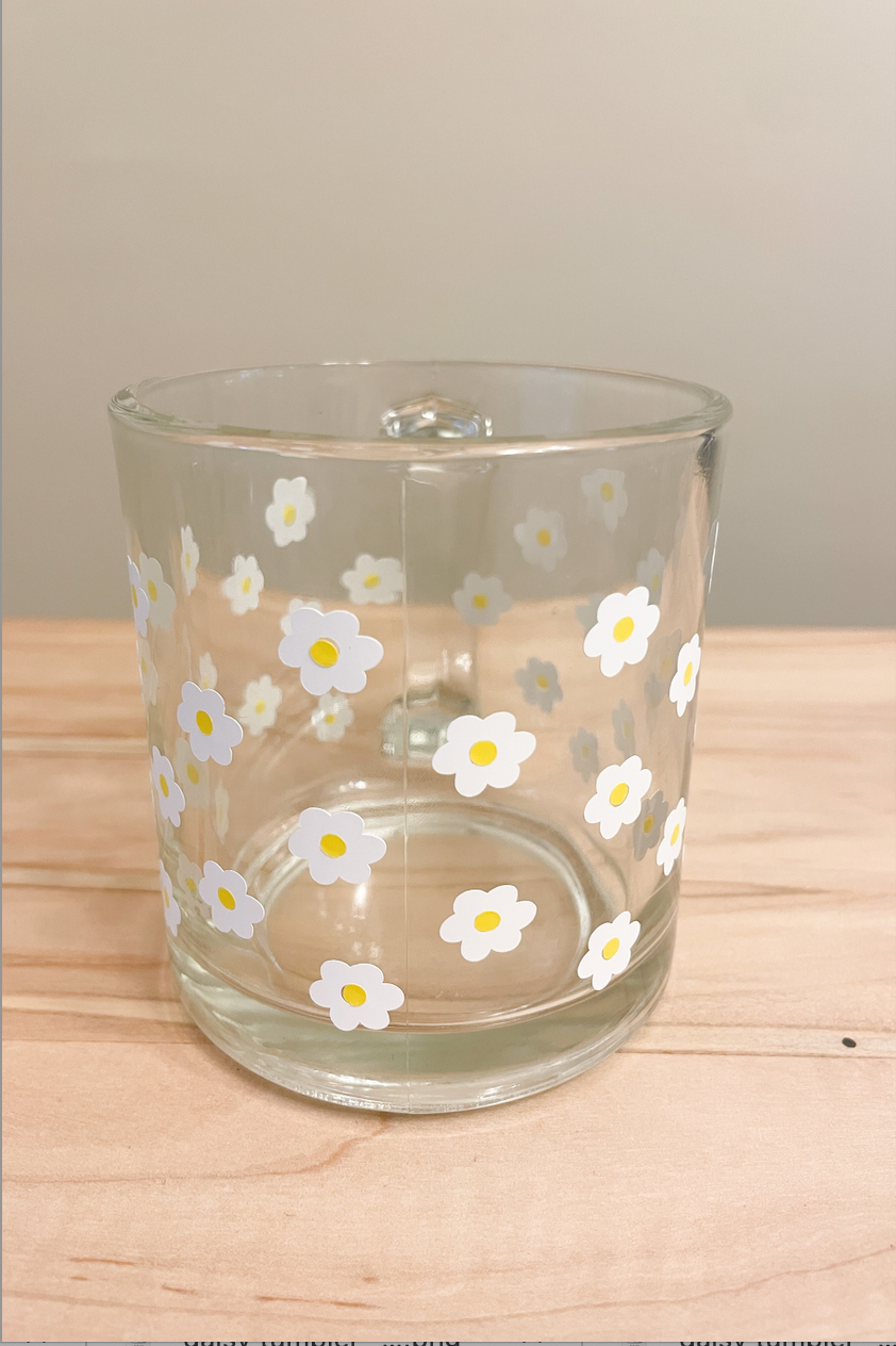 daisy hot coffee glass