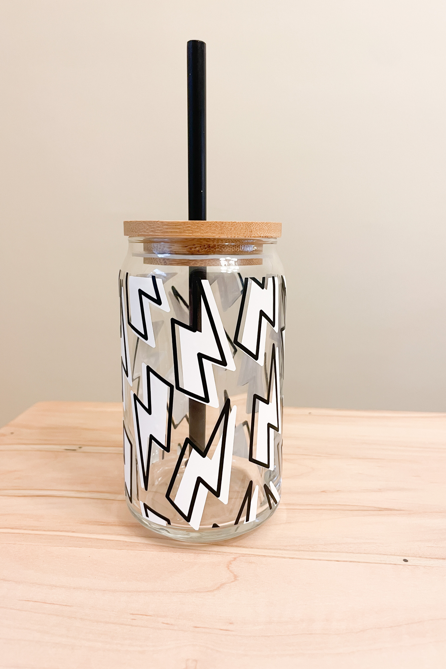 lightning bolt glass tumbler