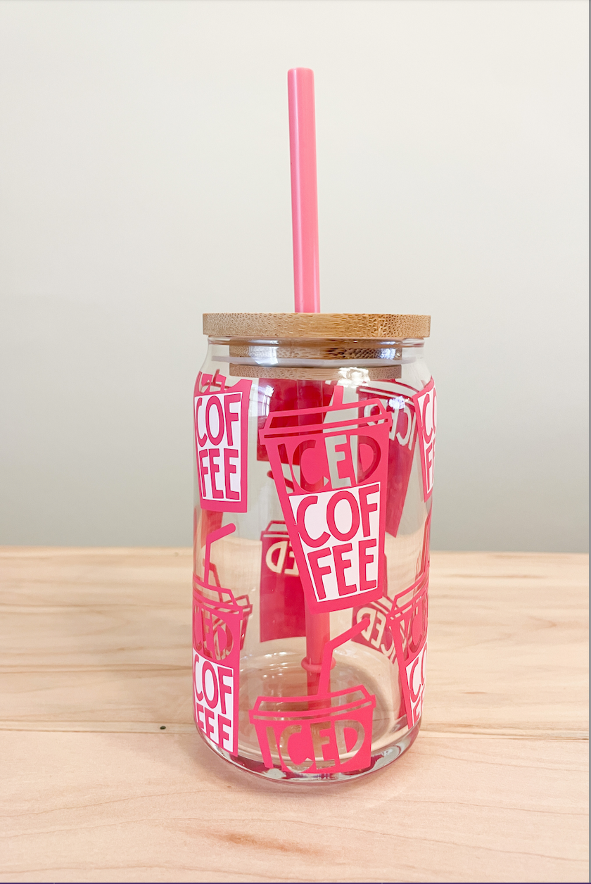 iced coffee glass tumbler