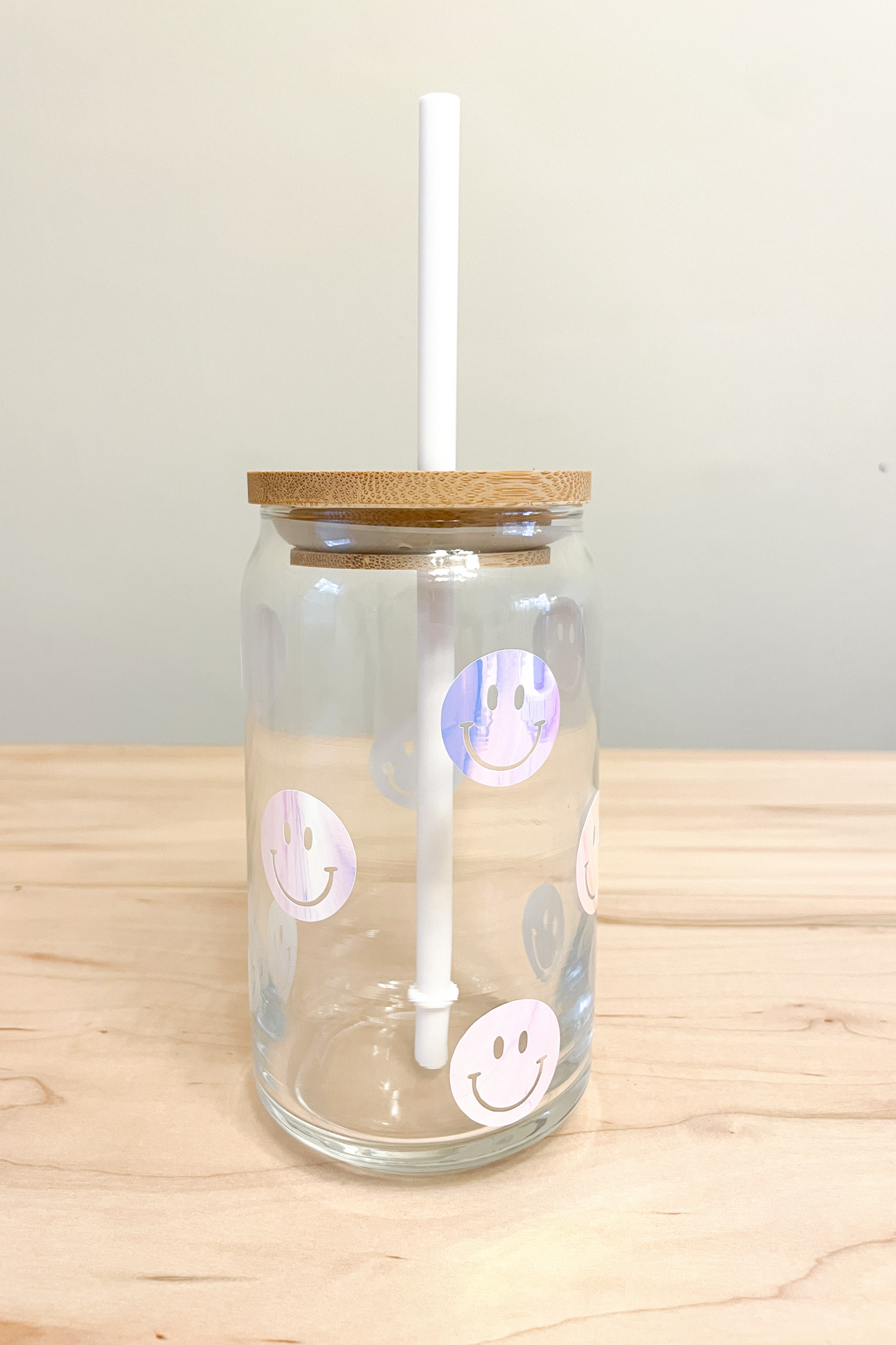 retro smiley face glass tumbler