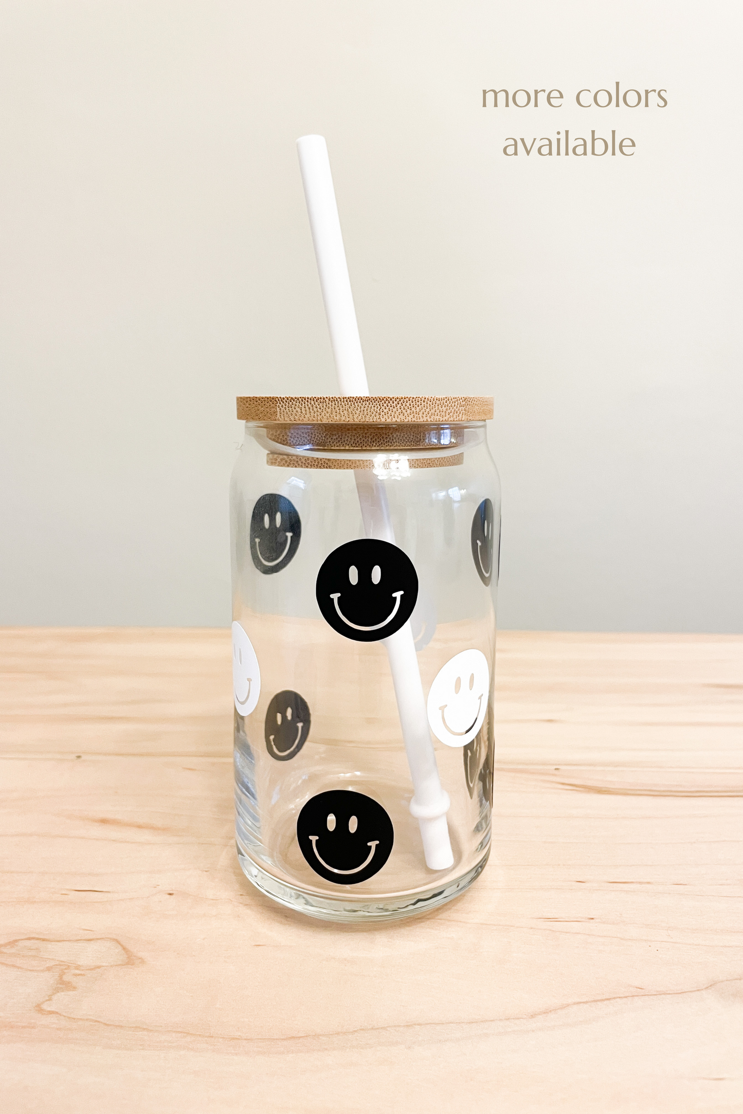 retro smiley face glass tumbler