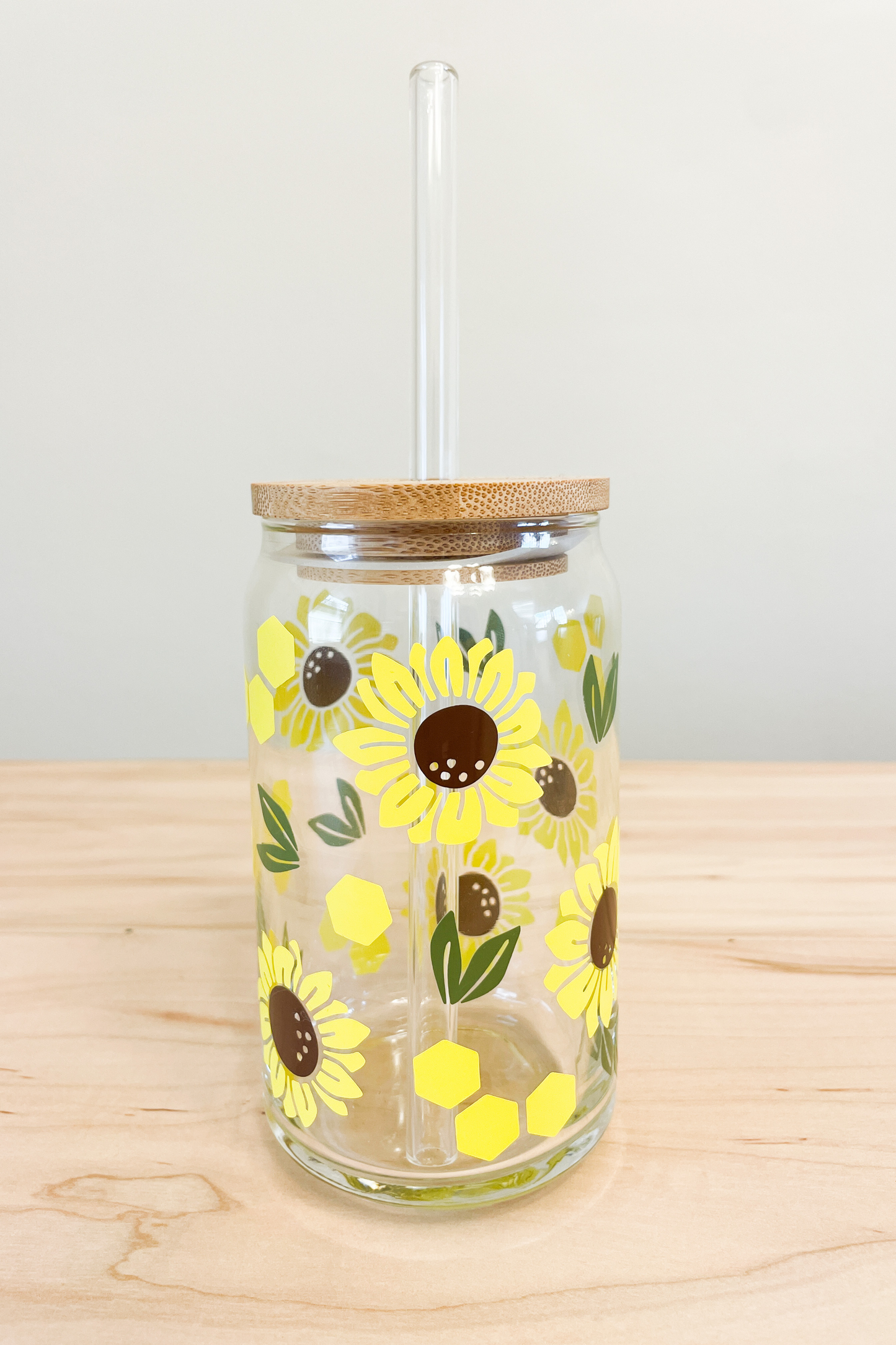 sunflower glass tumbler