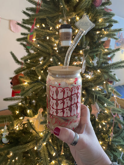 merry, merry glass tumbler