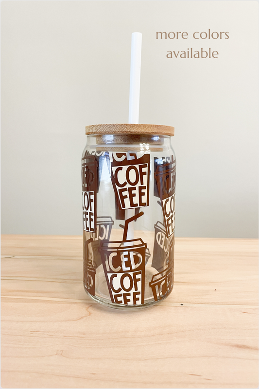 iced coffee glass tumbler