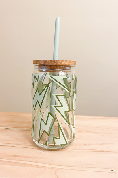 lightning bolt glass tumbler