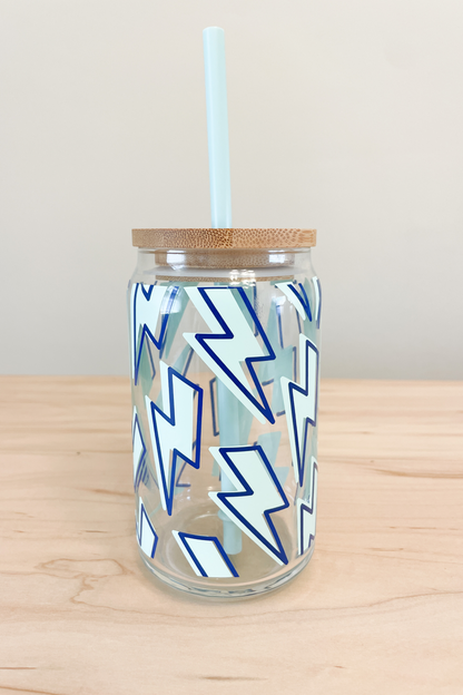 lightning bolt glass tumbler